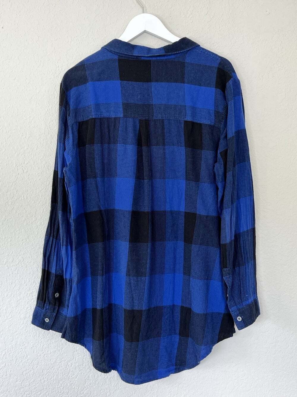 Ruff Hewn Buffalo Plaid Button Down Flannel High-Low  Slouchy Oversized XL - Picture 2 of 5